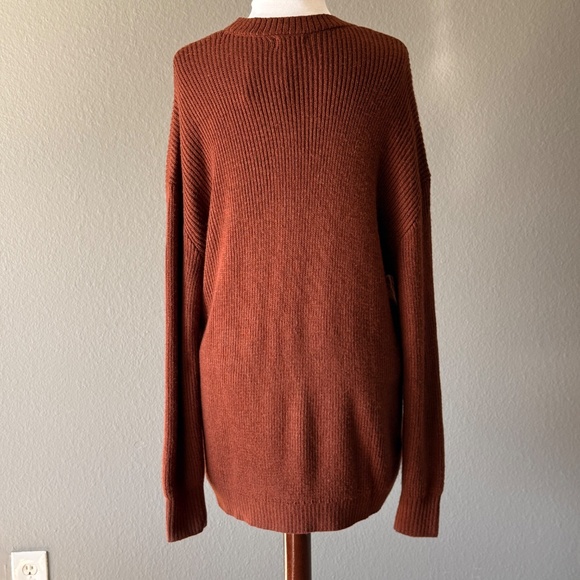 Danielle Bernstein NWT Brown Oversized Sweater Sz S/M Cabincore fisherman Fall - Picture 4 of 8